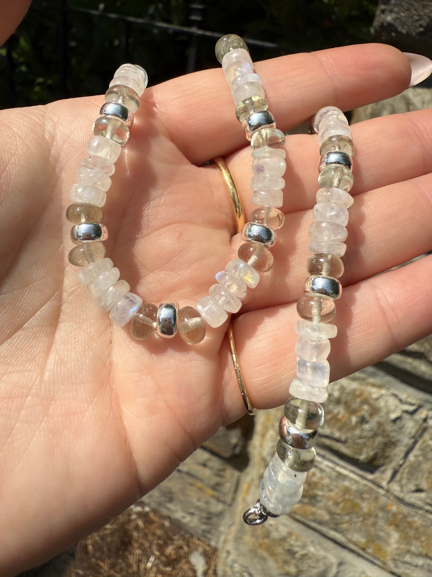 Green Amethyst and Moonstone Necklace