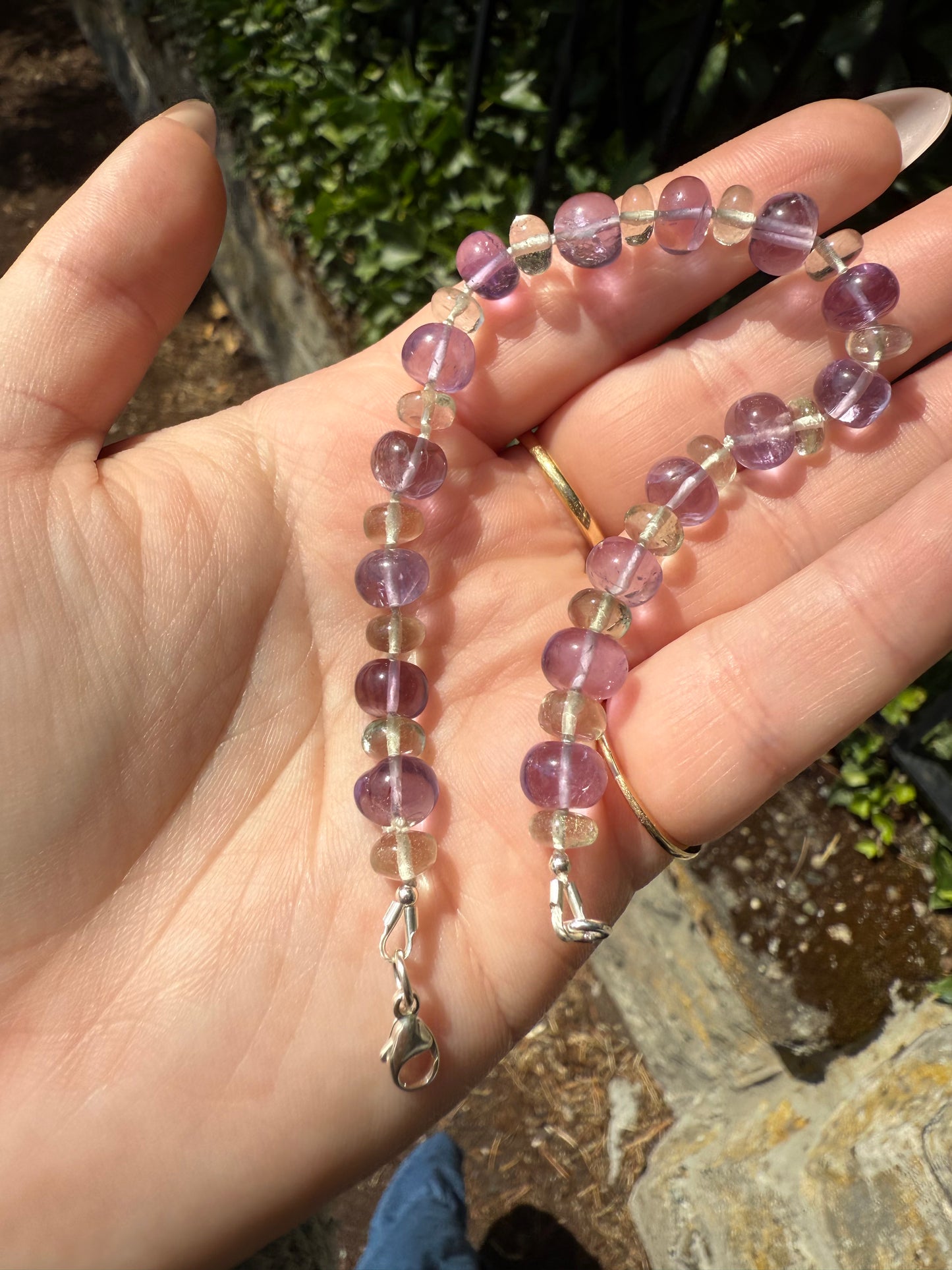 Green and Purple Amethyst Bracelet