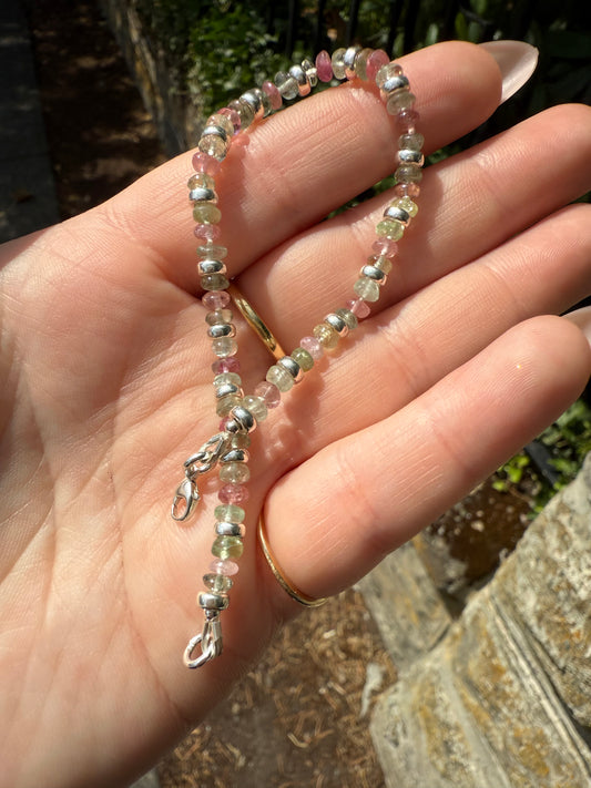 Silver and Beryl Bracelet