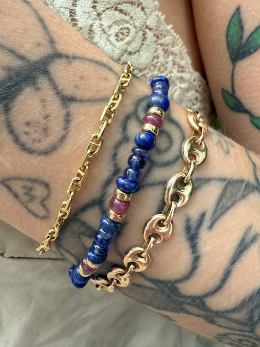 Lapis, Sapphire and Ruby Bracelet