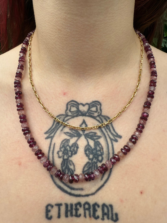 Rhodalite and Strawberry quartz necklace