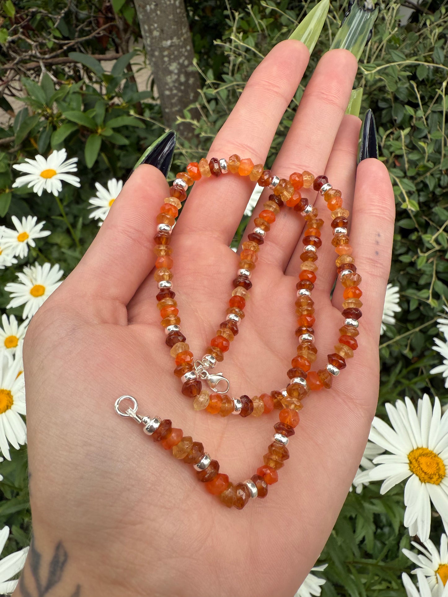 Carnelian and Hessonite Garnet necklace